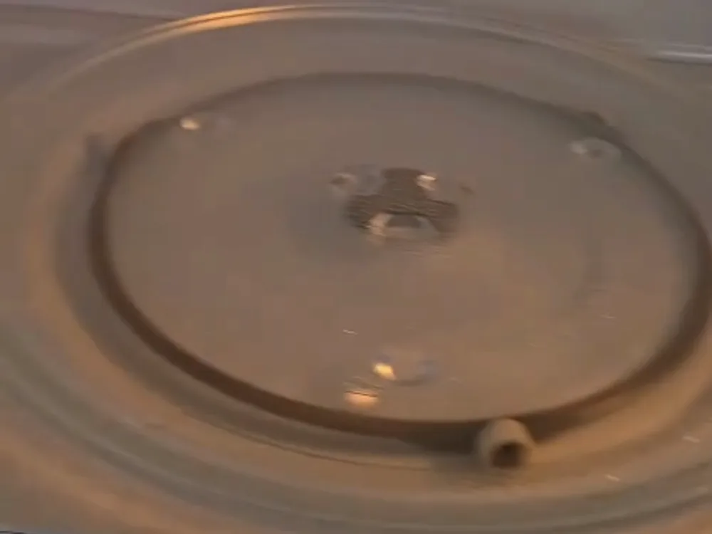 Microwave interior cleaning with focus on the turntable base