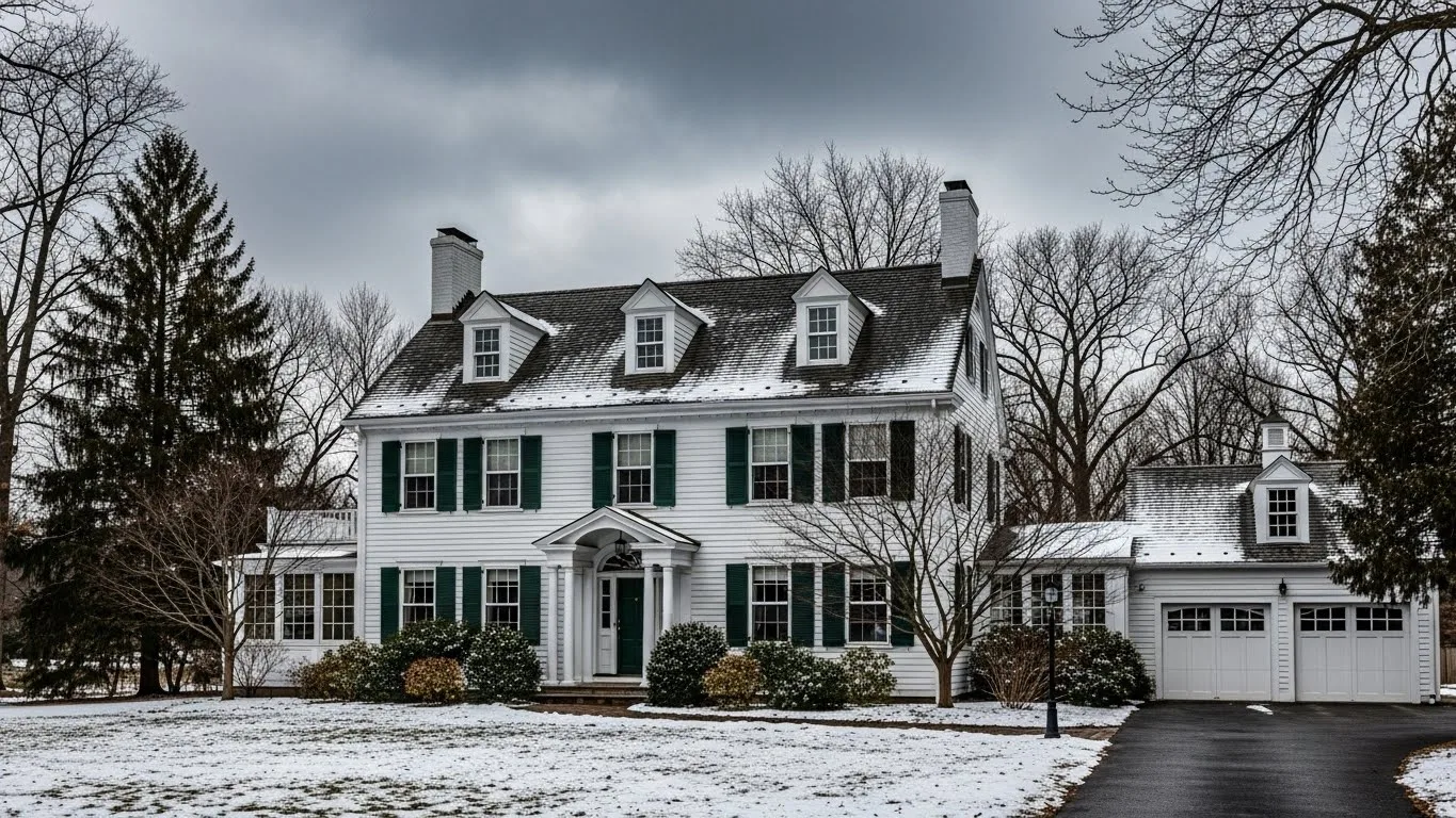 Winter move out cleaning preparation for a New England-style Connecticut home during the winter season.