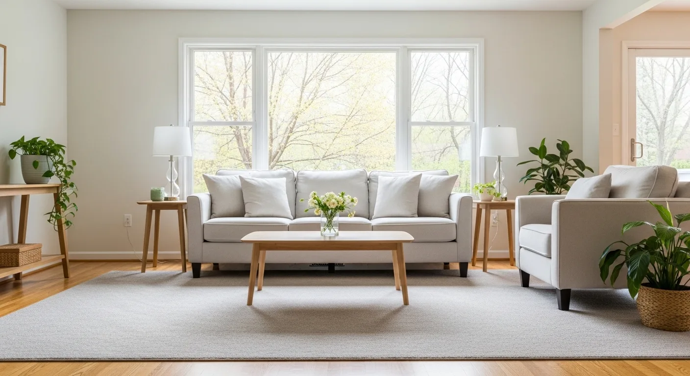 deep living room cleaning